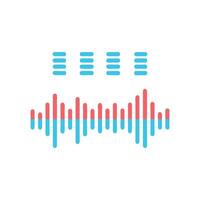 Sound Waves Equalizer Icon for Tuning vector
