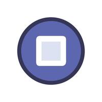 Stop Button Icon for Music Playback vector