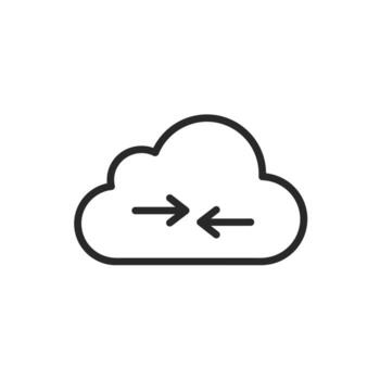 A Cloud computing icon, line icon, line icon, cloud computing illustration, cloud computing line vector