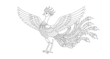 A bird with wings and a long tail is shown vector