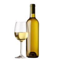 bottle of white wine isolated on transparent background png