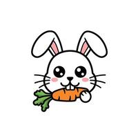 A cute rabbit holding a carrot vector