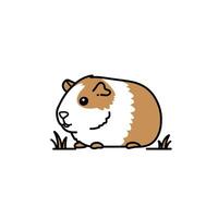 A guinea sitting on grass with a white background vector