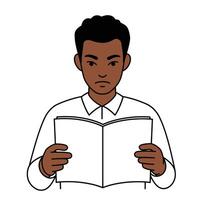 An illustration of a man reading a book vector