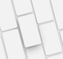Pattern Of Many Smartphones With Blank White Screens Lying Over Gray Background. Gadgets, Technology And Mobile Communication Advertisement Banner. Square Shot photo