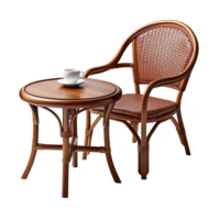 Chair and Coffee Table isolated on transparent background png