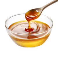 Caramel sauce in the glass bowl isolated on transparent background png