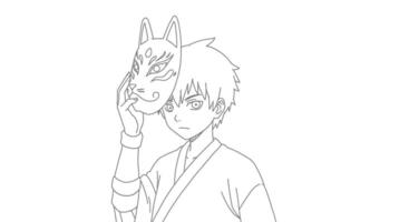 A drawing of a boy holding a cat vector