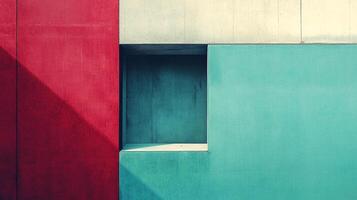 A captivating abstract geometric composition featuring vivid reds, greens, and blues, showcasing a harmonious play of shapes and colors for an engaging visual experience. photo