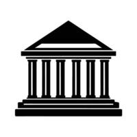 Dynamic bank building silhouette symbolizing innovative financial service headquarters vector