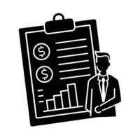 Modern budget plan sheet silhouette flat on white background for comprehensive financial analysis vector
