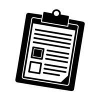 Clipboard with tax form silhouette flat for streamlined fiscal compliance review vector