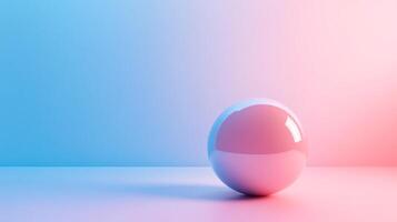 A stylish minimalist design showcases a glossy sphere set against a gradient background, perfect for modern, abstract, and creative design projects. photo