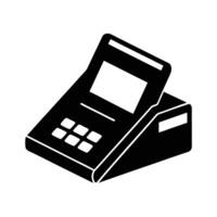 Dynamic credit card swiping machine silhouette flat for streamlined transaction processing vector