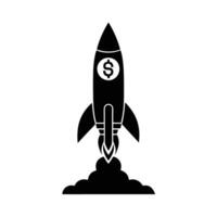 Alternate rocket icon with dollar sign for innovative growth vector