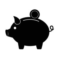Alternate piggy bank icon with coin for wealth saving vector