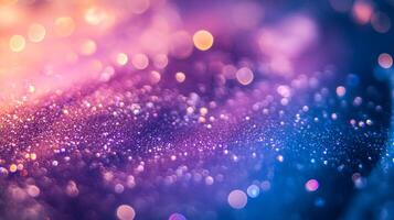 A dazzling display of shimmering glitter and soft bokeh lights creates a captivating backdrop, evoking a sense of joy, celebration, and artistic expression in every detail. photo