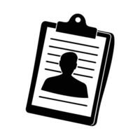 Dynamic clipboard with paper silhouette on white background for comprehensive record keeping vector