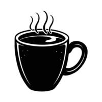 Coffee mug silhouette on white background representing corporate break time relaxation vector