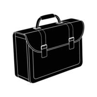 Sleek briefcase silhouette on white background representing executive professionalism vector