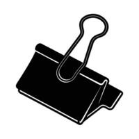 Binder clip silhouette on white background symbolizing organized office documentation vector
