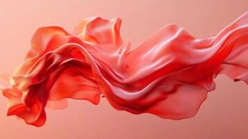 An abstract representation of flowing red fabric, showcasing vibrant colors and movement, symbolizing emotions and artistic expression in a visually compelling way. photo