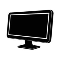 Dynamic computer monitor silhouette on white background for modern visual communication vector