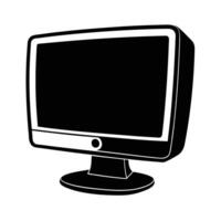 Computer monitor silhouette on white background representing high-definition corporate display vector