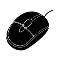 Dynamic computer mouse silhouette on white background enhancing interactive digital performance vector