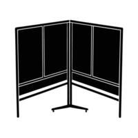 Dynamic desk divider silhouette on white background for modern workspace separation vector
