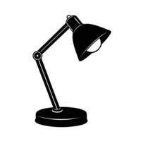 Dynamic desk lamp silhouette on white background for modern workspace illumination vector