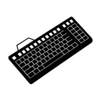 Computer keyboard silhouette on white background for digital office productivity vector