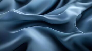 A stunning blue fabric elegantly drapes and flows with smooth textures and rich colors, creating an artistic aura that enhances its three-dimensional quality. photo