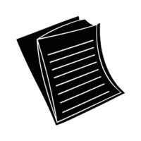 Business document with folded corner silhouette on white for organized filing vector