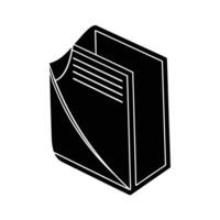 Modern document with folded corner silhouette on white background for streamlined recordkeeping vector