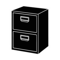 Business file cabinet silhouette on white background for secure document storage vector