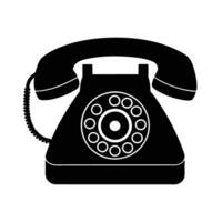 Dynamic landline phone silhouette on white background for efficient office calling vector