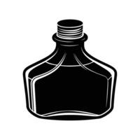 Modern ink bottle silhouette on white background for refined writing expression vector