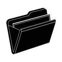 Modern file folder silhouette on white background for efficient document organization vector