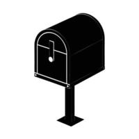 Business mailbox silhouette on white background for efficient correspondence management vector
