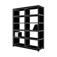 Office shelving unit silhouette for organized storage solutions vector