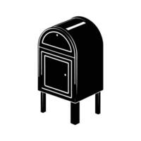 Modern mailbox silhouette on white background for organized message delivery vector