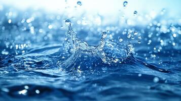 Raindrops create gentle ripples on the surface of clear water, generating splashes that symbolize serenity, tranquility, and the beauty of nature's simple yet profound moments. photo