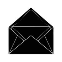 Open envelope silhouette on white background for mail communication vector