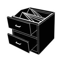 Alternate open drawer with files icon for efficient filing vector