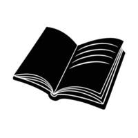 Open notebook silhouette on white background for meeting notes vector