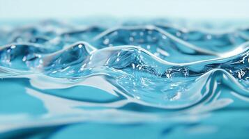A detailed close-up of crystal clear water waves, showcasing the fluid motion and reflections of light, portraying dynamic beauty and tranquility. photo