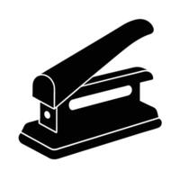 Paper puncher silhouette on white for office filing vector
