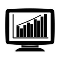 Alternate bar graph icon on digital screen for business metrics vector