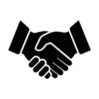 Corporate handshake icon representing teamwork and mutual trust vector